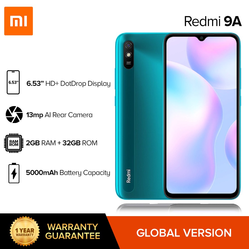 Xiaomi Redmi 9a 2gb Ram 32gb Rom Mediatek Helio G25 Smartphone 653 Hd Dot Drop Display 4556