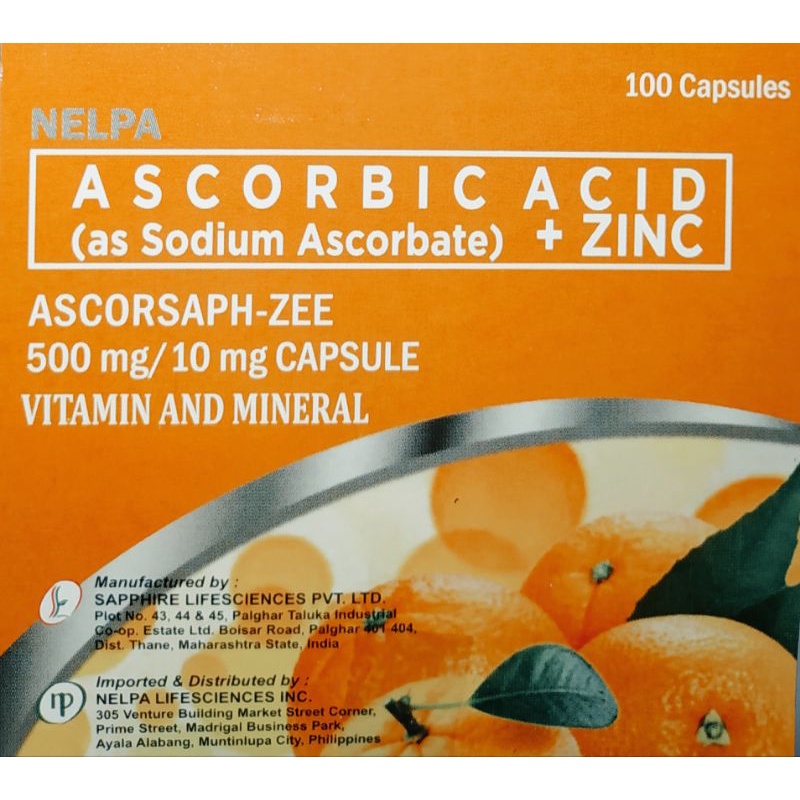AscorsaphZee Sodium Ascorbate + Zinc • Vitamin C • 100 Capsules