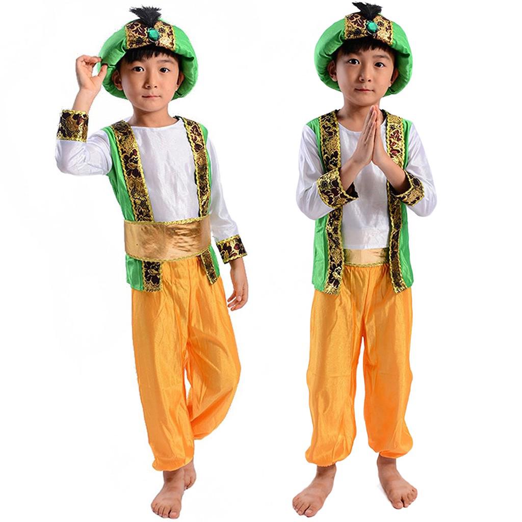 Boys Arabian Prince Costume Halloween Theme Party Dress Up Kids Aladdin ...