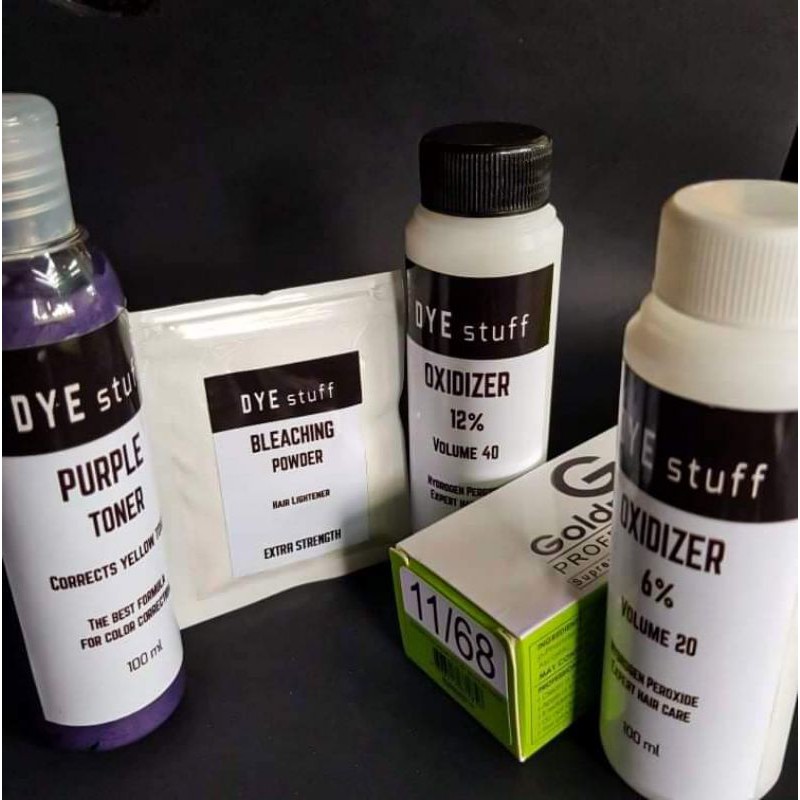 DYEstuff Bleaching Kit with Hair Dye set (Bleach, Hair Dye ...