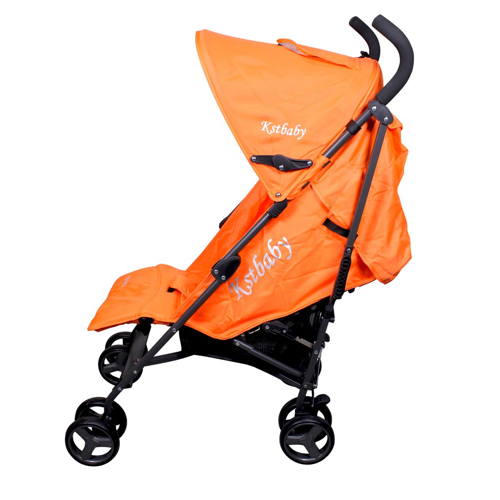 orange baby stroller