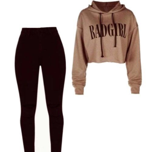 crop top hoodie with leggings