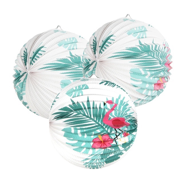 1pc Summer Party Decor Accordion Pleated Paper Lanterns Flamingo