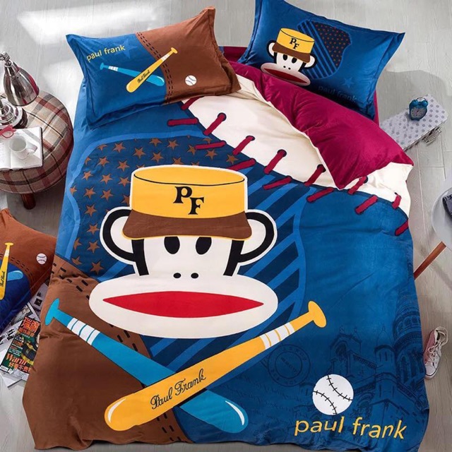 Band Paul Frank 6 In1 Set Bedsheets Comforter Cartoon Us Cotton