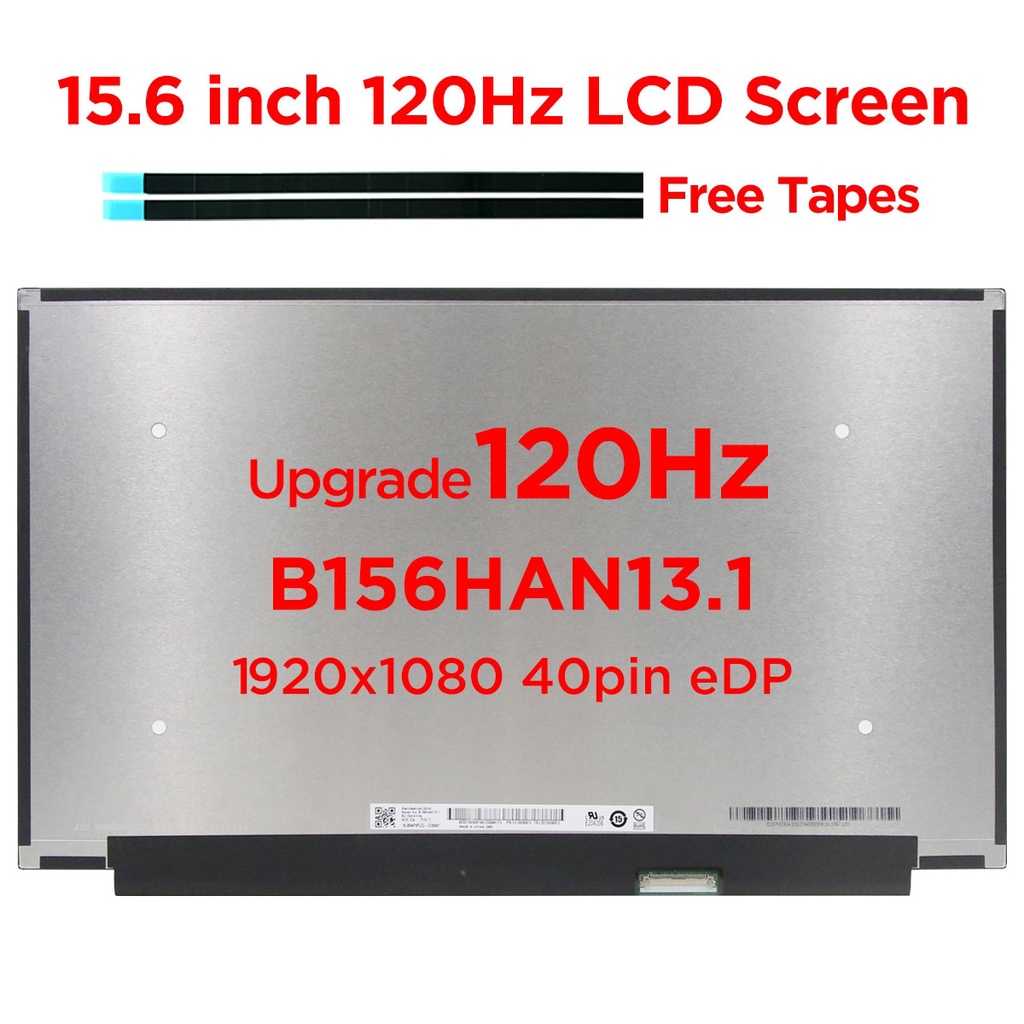 thumbnail image 2 of 15.6" FHD IPS Laptop Screen 120Hz – B156HAN04.2, Fits B156HAN04.3/04.5, Matte Finish, 1920x1080, LED LCD 2 of 4