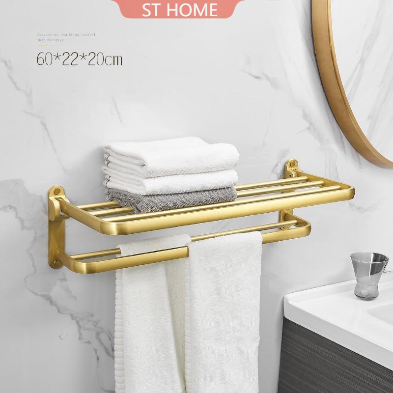Wall Rack Toilet Accessories Organizer Gold Bathroom Towel Rack Tissue