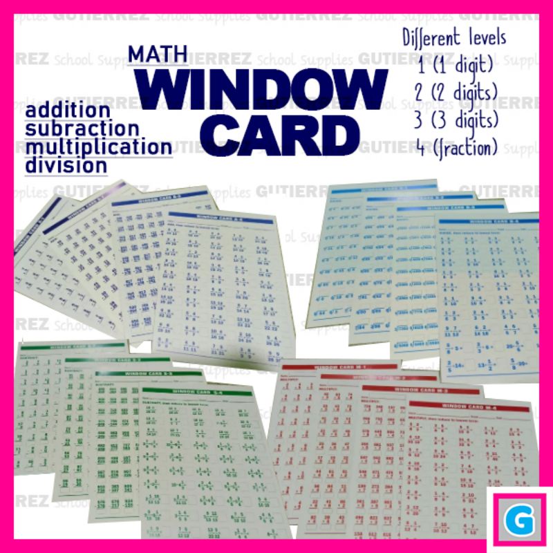 Printable Window Card Subtraction For Grade 1 - Printable Cards