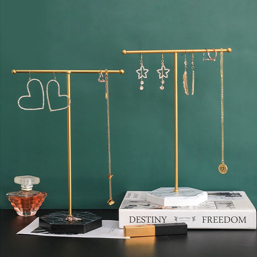 ForkoobeMetal Plated T-shaped Necklace Rack Display Jewelry Storage ...