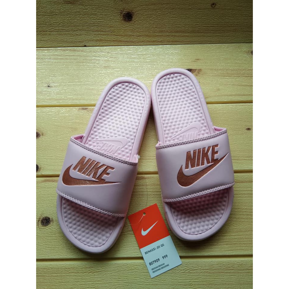 nike rose gold benassi