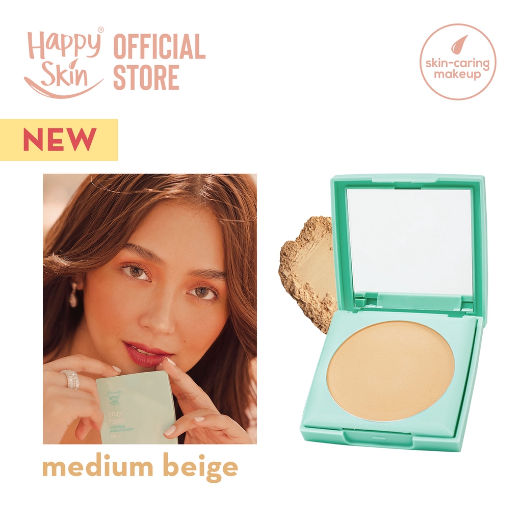 Happy Skin Stay Fresh Weightless Pressed Powder SPF 20 in Medium Beige ...