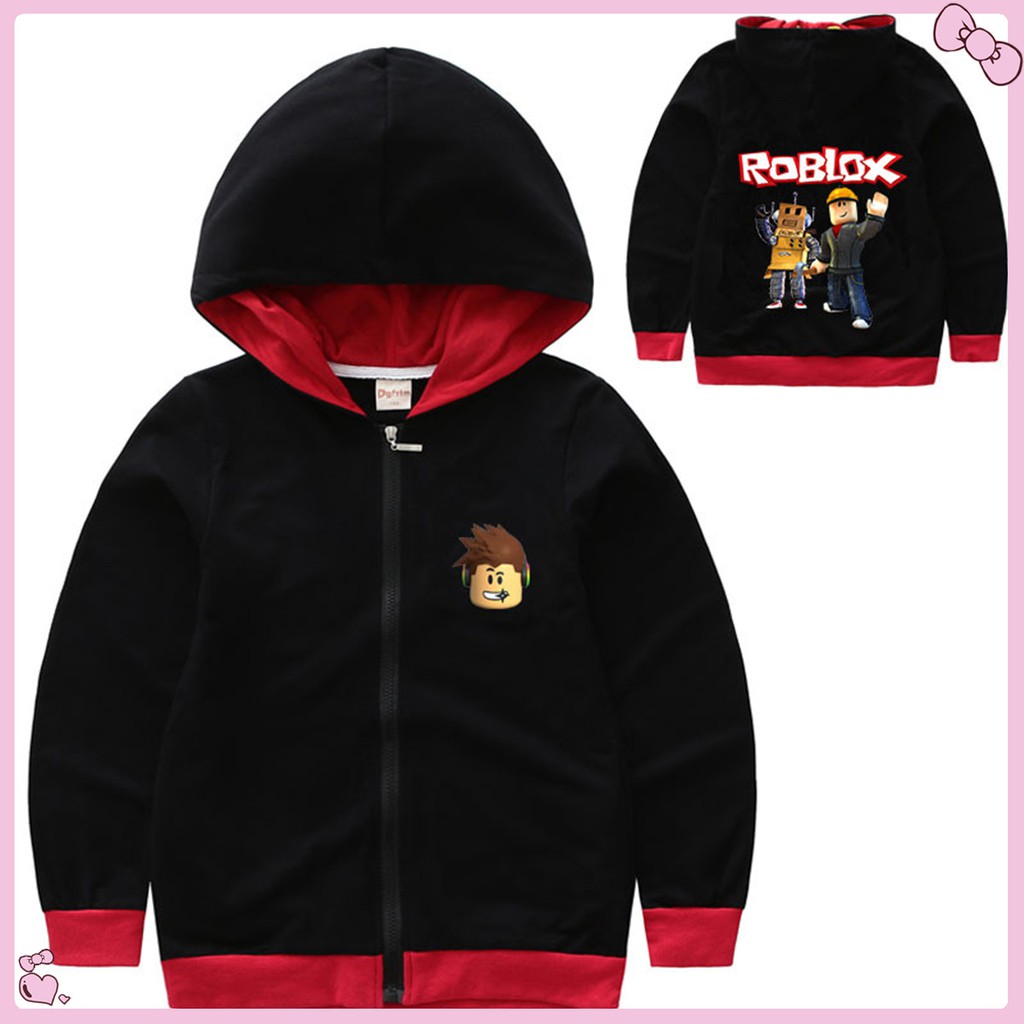 Roblox Cartoon Pattern Baby Clothing Kids Boy Girl Cardigan Hoodie Jacket Hooded Coat Outerwear Shopee Philippines - girl jacket roblox