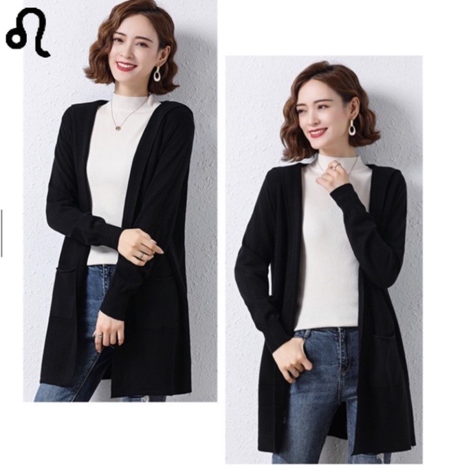 Plain Long Cardigans With Hood And Pocket Casual Wome S Wear Shopee