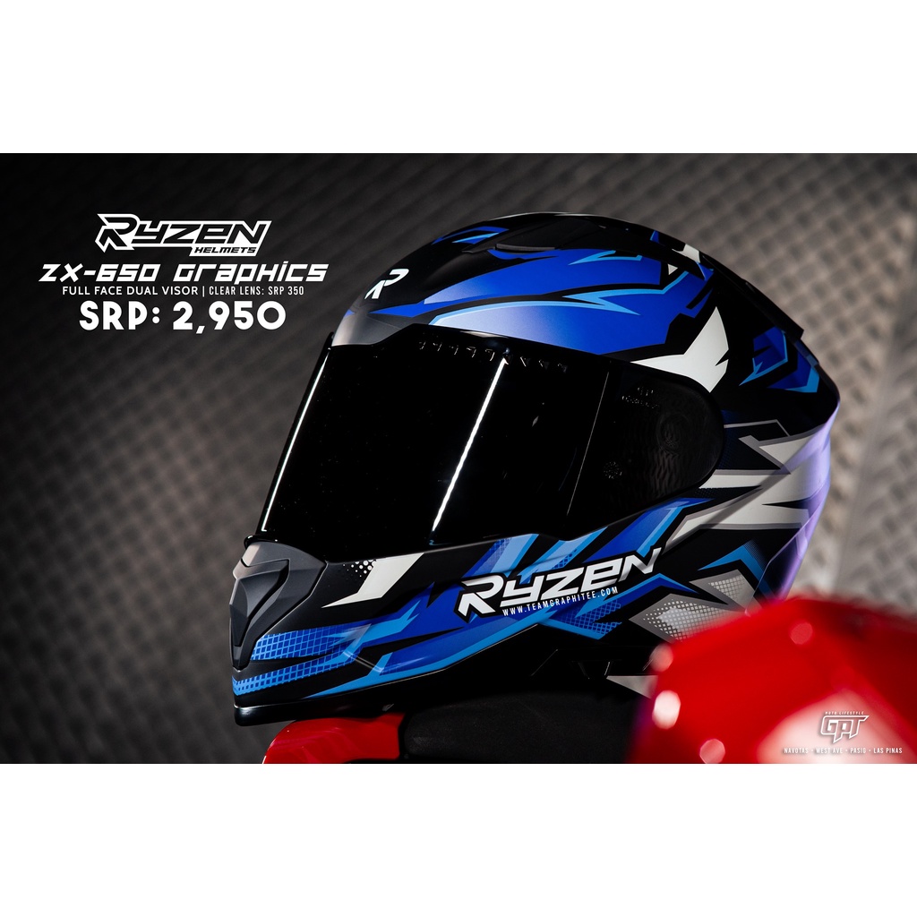 RYZEN ZX650 Graphic Helmets Dual Visor Shopee Philippines