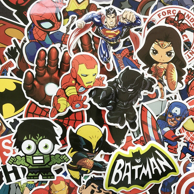 95Pcs IronMan Spiderman Hulk Kids Marvel Avengers Superhero Stickers Stickerbomb 