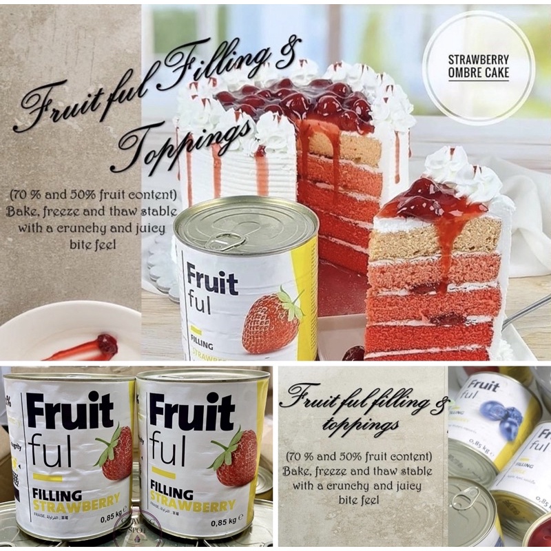 FRUITFUL 50 STRAWBERRY FILLING 850G/Expiration Date JANUARY 2024