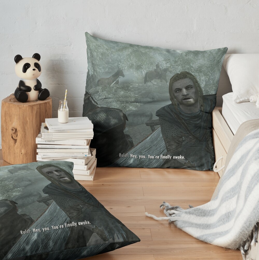 Skyrim Pillow Hey You You Re Finally Awake Pattern Square Pillow Case Sofa Decorative Throw Pillow Cushion Cover Home Accessories Shopee Philippines