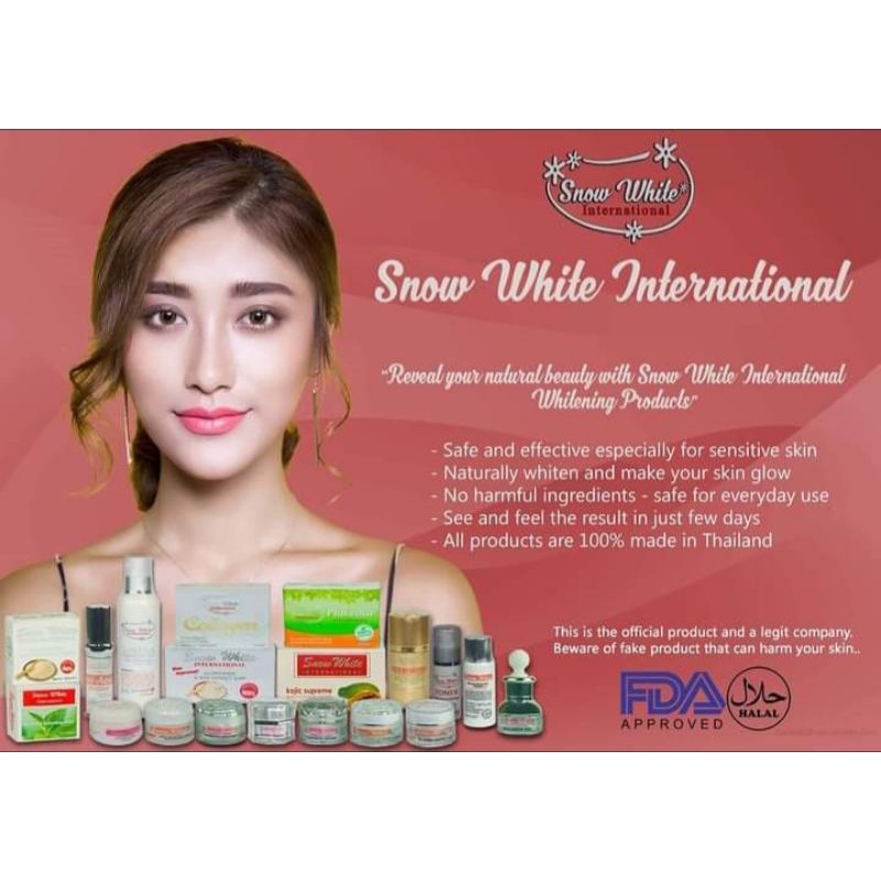 Authentic Snow White International Sunblock Cream 30g FDA APPROVED