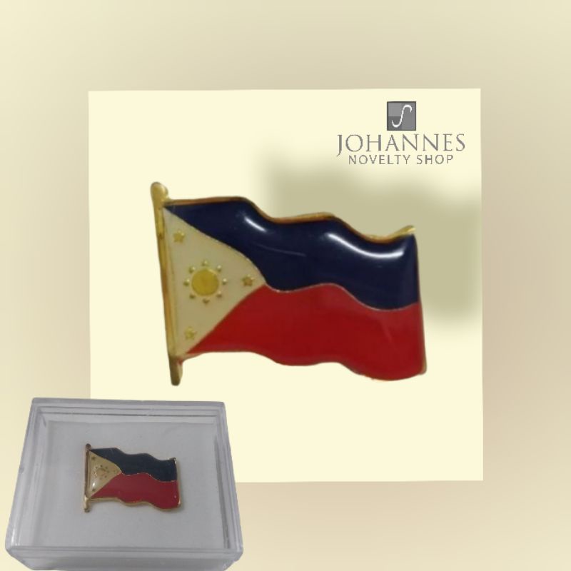 Philippine Flag Lapel Collar Pin with Acylic Case [PINSPECYEL] Shopee