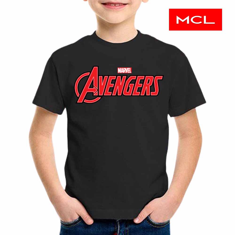 Marvel Avengers Text Logo Shirt Cartoon Characters Kids T-shirt Cotton ...