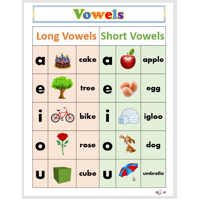 Long Vowels Educational Laminated Chart - Vrogue.co