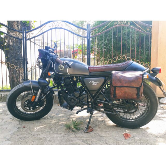 saddle bag cafe racer