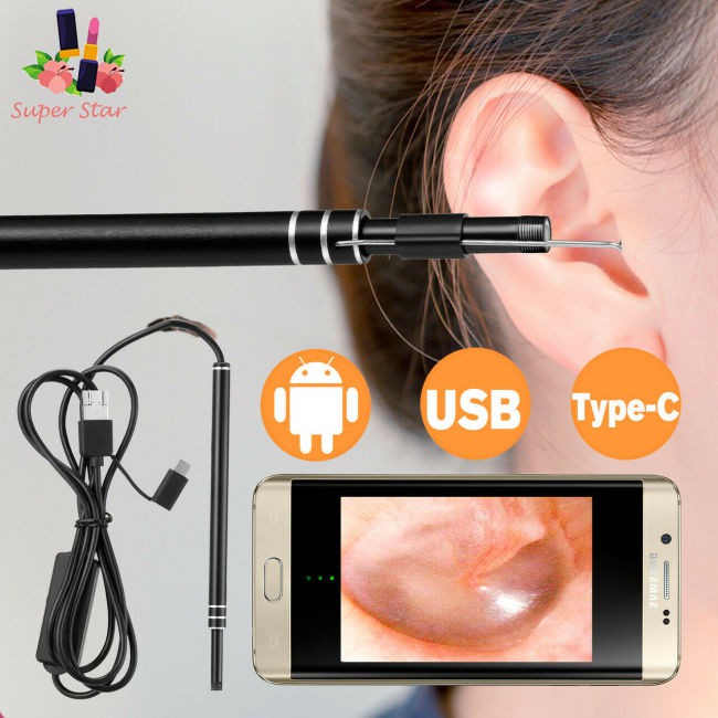 Led Endoscope Otoscope Ear Camera Scope Earwax Removal Kit