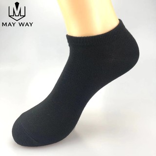 6 Pairs Cotton Plain Black White Ankle Socks