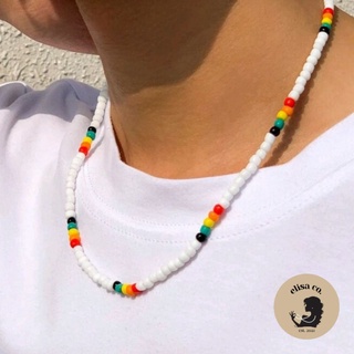 Male Beaded Pattern Bob Marley Inspired Necklace Bohemian Simple Chic Fashion Necklace for Men #4