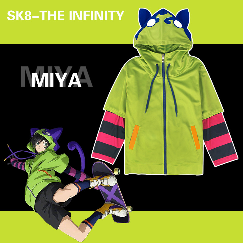 Sk8 The Infinity Miya Anime Hoodie Quadratic Element Cosplay Chinen Costumes Skateboard Cat Ear 3577