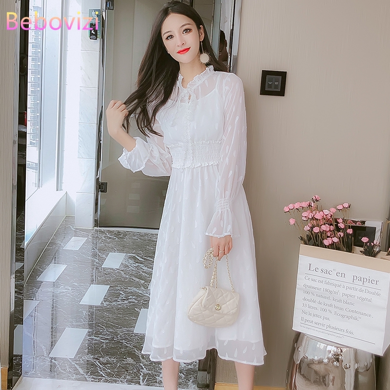 white dress korean style