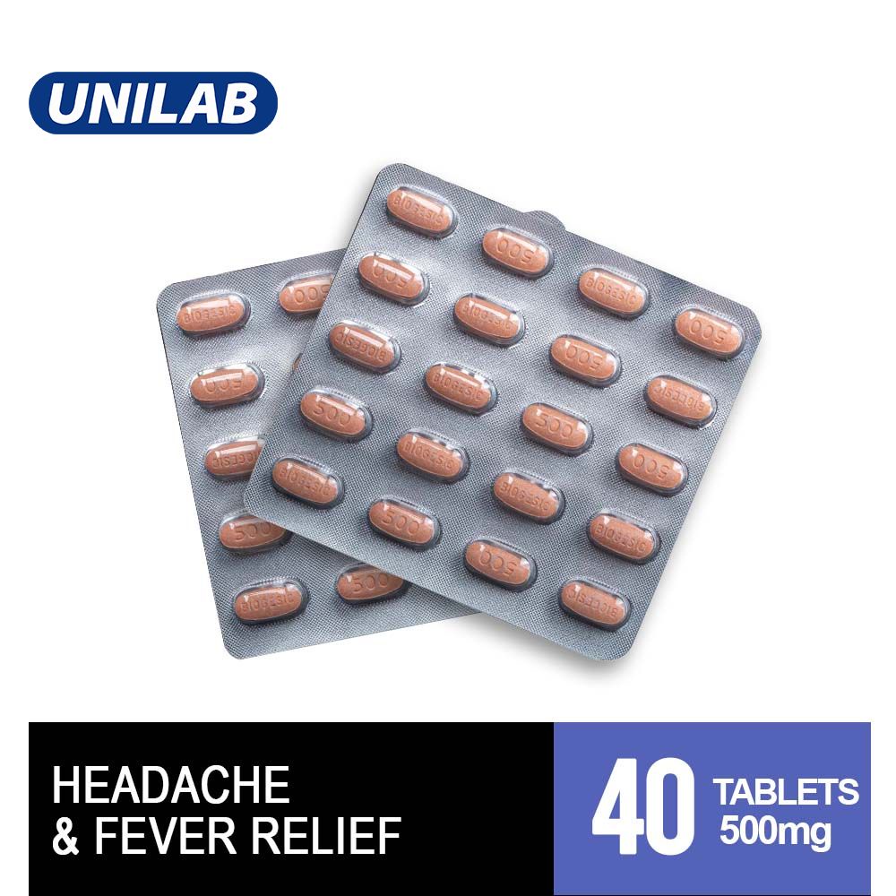 Unilab Biogesic 40 Tablets 500mg Paracetamol for Headache and Fever