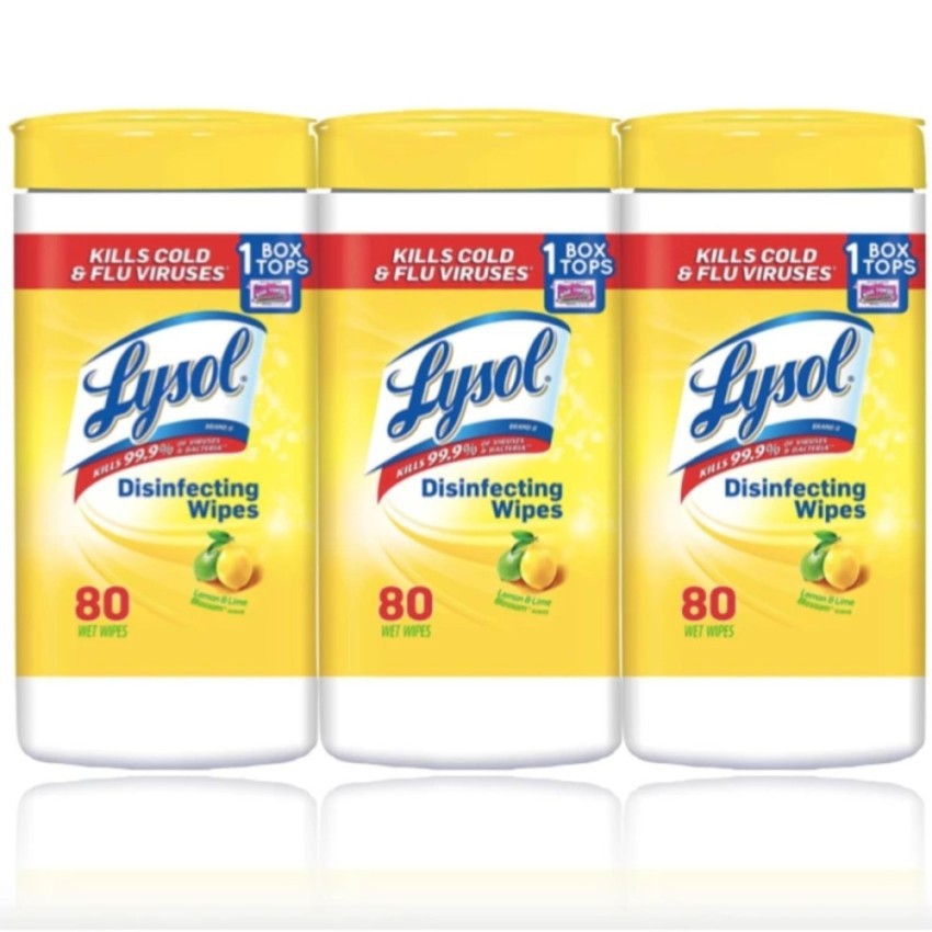 Lysol Disinfecting Wipes Lemon And Lime Blossom 80 Wet Wipes Set