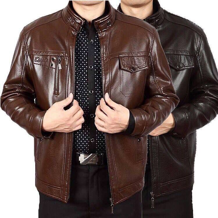 aged leather jacket