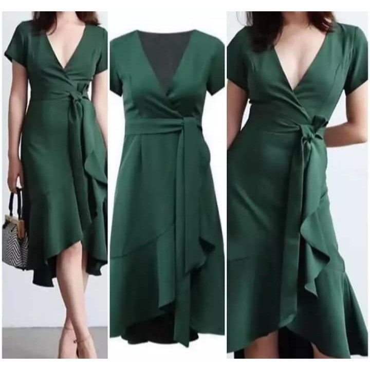 emerald green casual dress