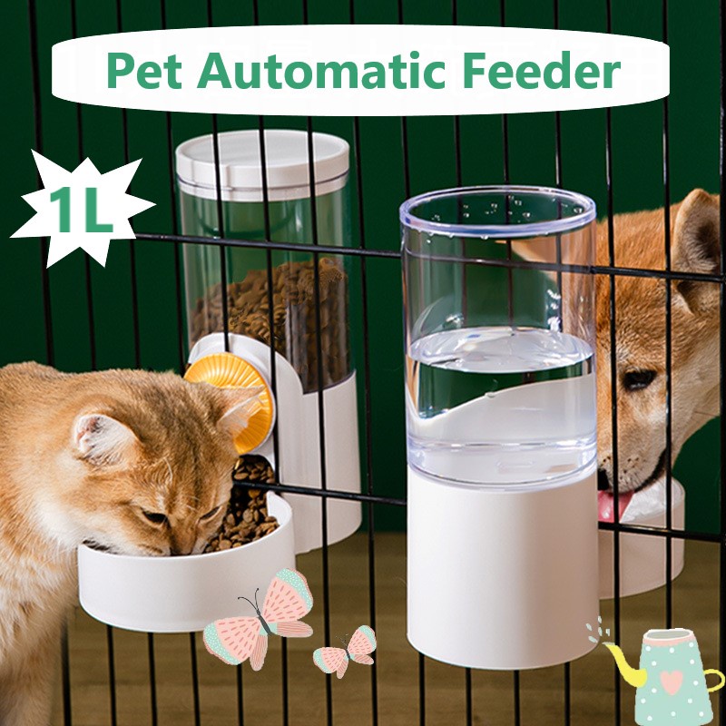 Pet/ Dog/Cat 1L Hanging Automatic water/feeder ,Automatic water/food Dispenser,Water Bowl Food Bowl #1