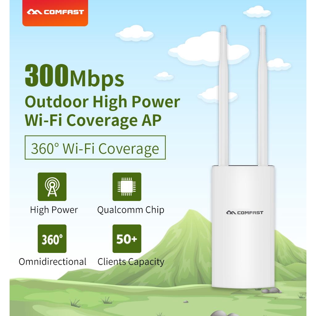 Comfast CF EW71 300Mbps 2.4Ghz High Power Outdoor AP 360 degree Omni