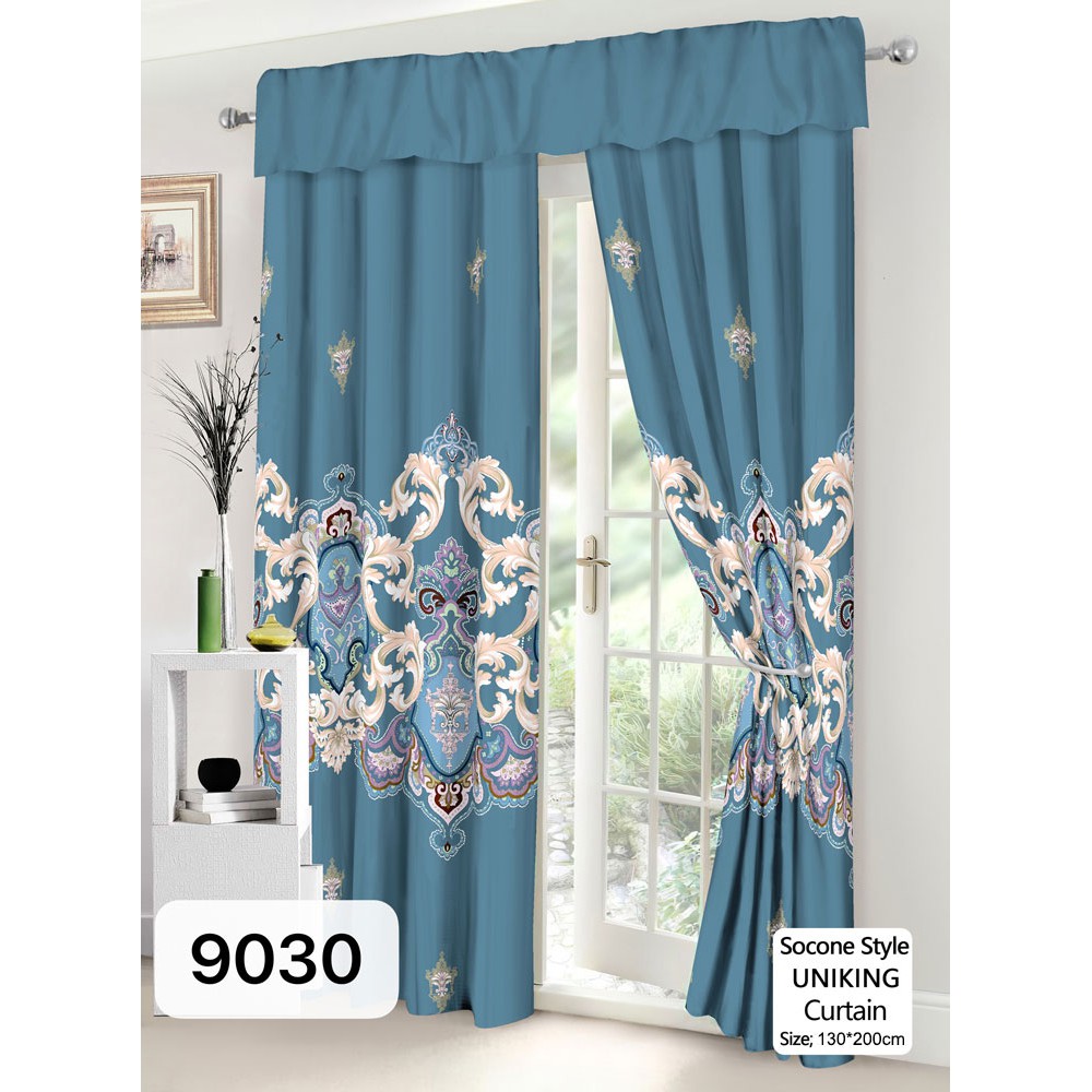 Blue Curtains Sales Home Decor Curtain for Window Door Bedroom Semi