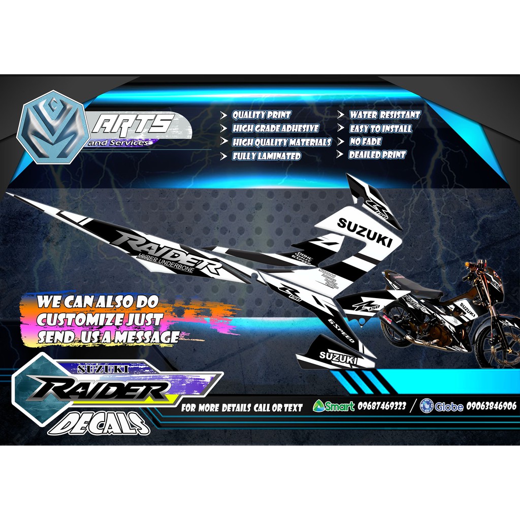 Raider 150 Decals Black and White Shopee Philippines