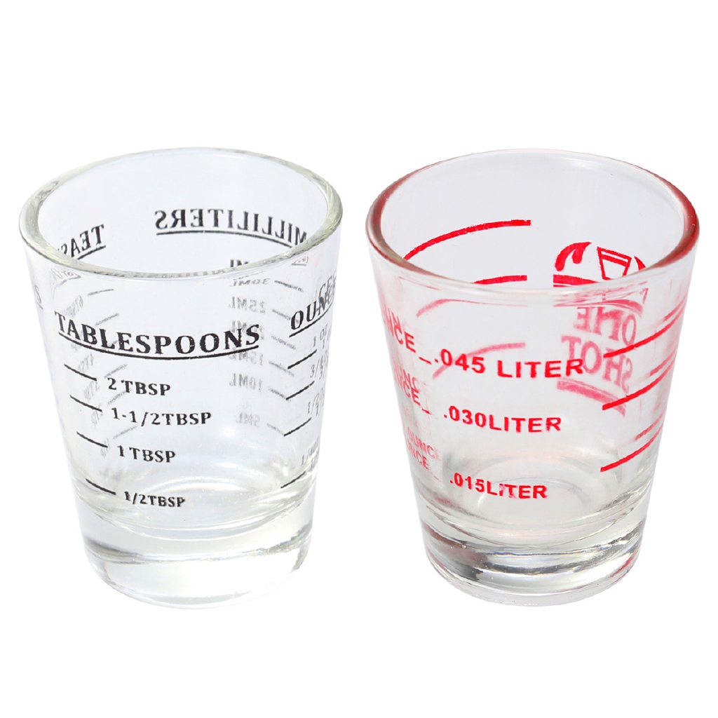 30ML Glass Measuring Cup Espresso Liquid Glass Ounce Cup with Scale