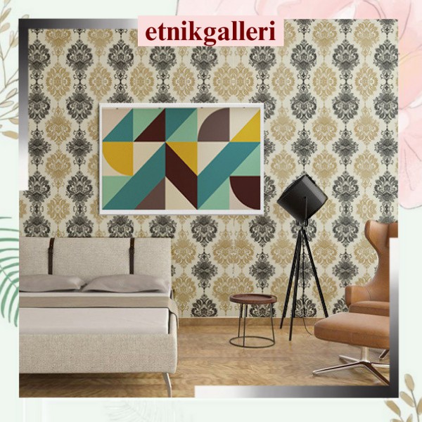 Wallpaper Sticker Cream Batik Black Gold Wall Stickers Living Room Bedroom Home Look Elegant Luxury Shopee Philippines