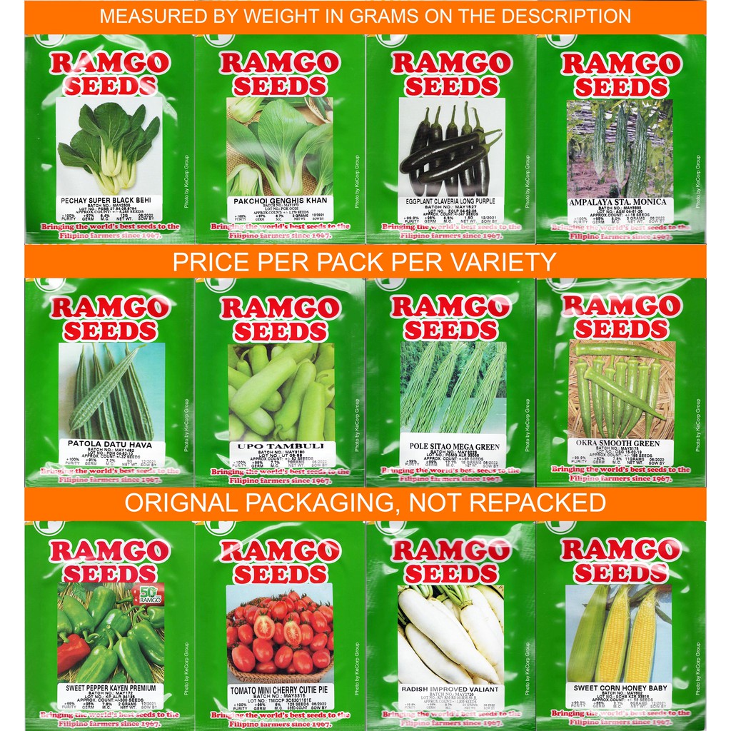 Ramgo Seeds - Pechay Pakchoi Eggplant Ampalaya Patola Upo Sitao Okra ...