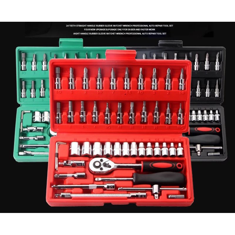 46Pcs Combination Wrench Spanner Screwdriver Tool Set Household Car Repair Tool