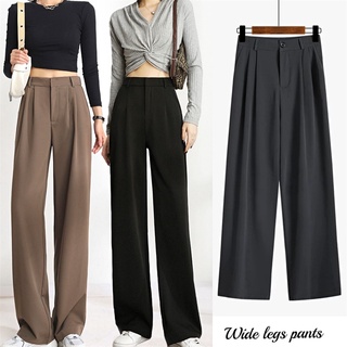 Womens Korean wide leg pants slimming casual trousers thin section lazy ...