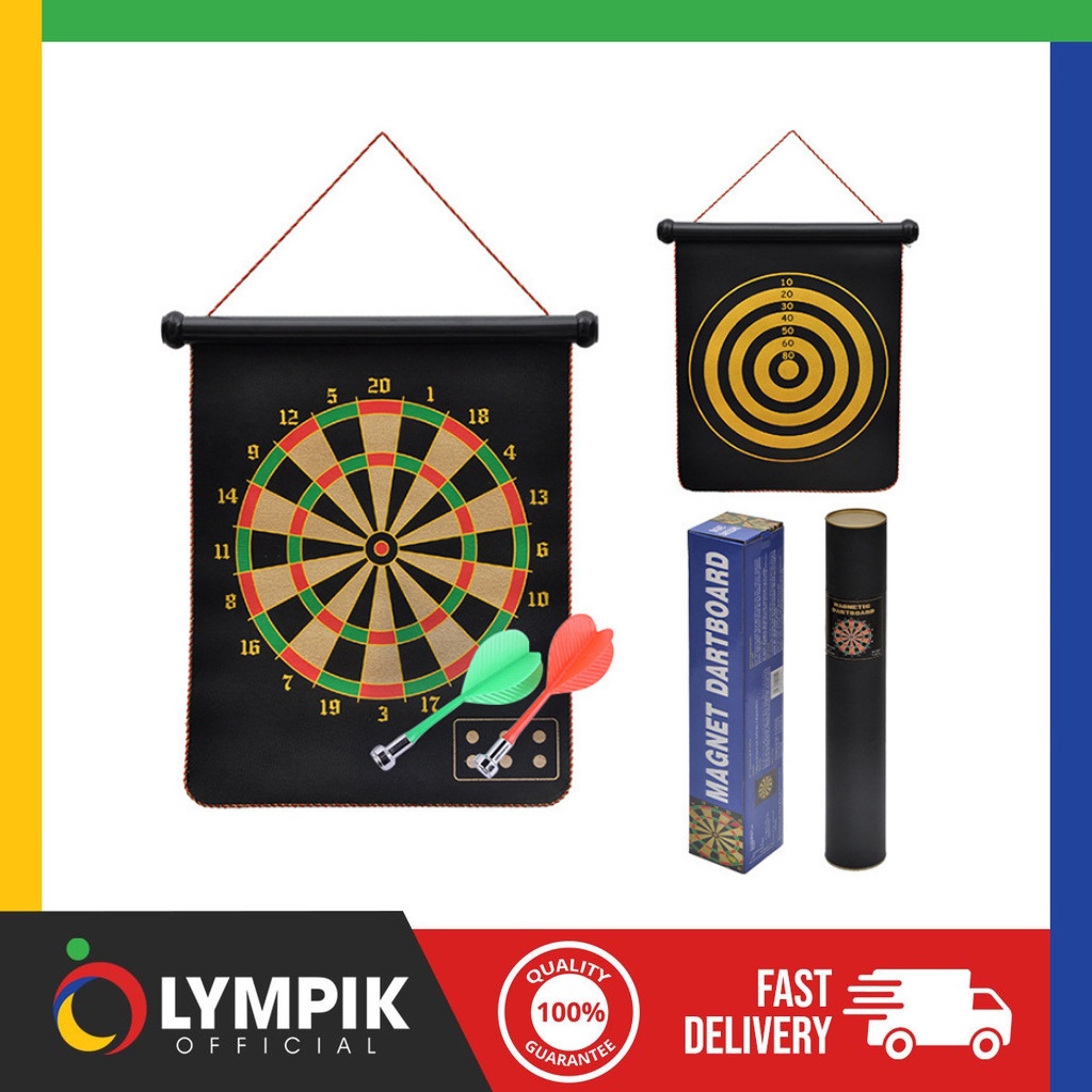 16in Large Size 2in1 Double-Sided Magnetic Dart Board,with 12