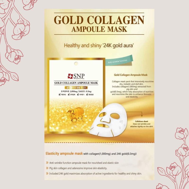 SNP GOLD COLLAGEN AMPOULE MASK( Per piece) | Shopee Philippines