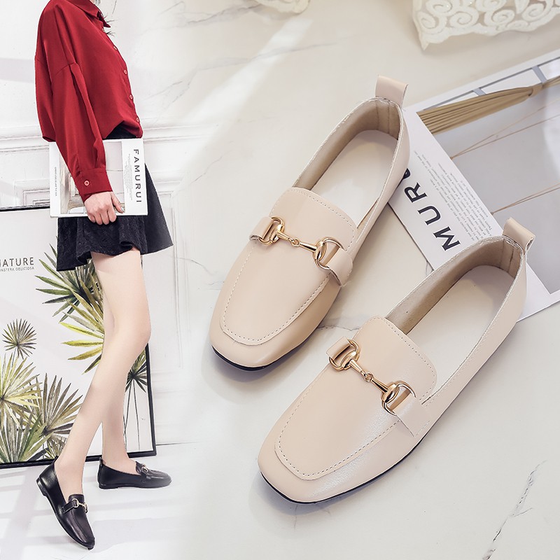 white slip on loafers