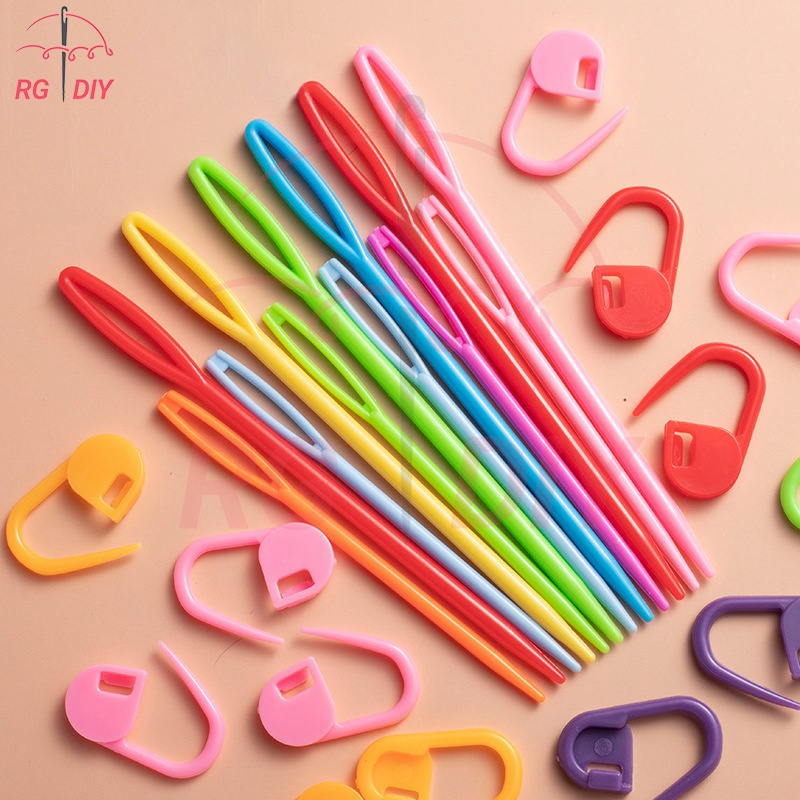 Plastic Needles Knitting Crochet Hooks Tapestry Wool Yarn Needles Children DIY Sweater Weaving