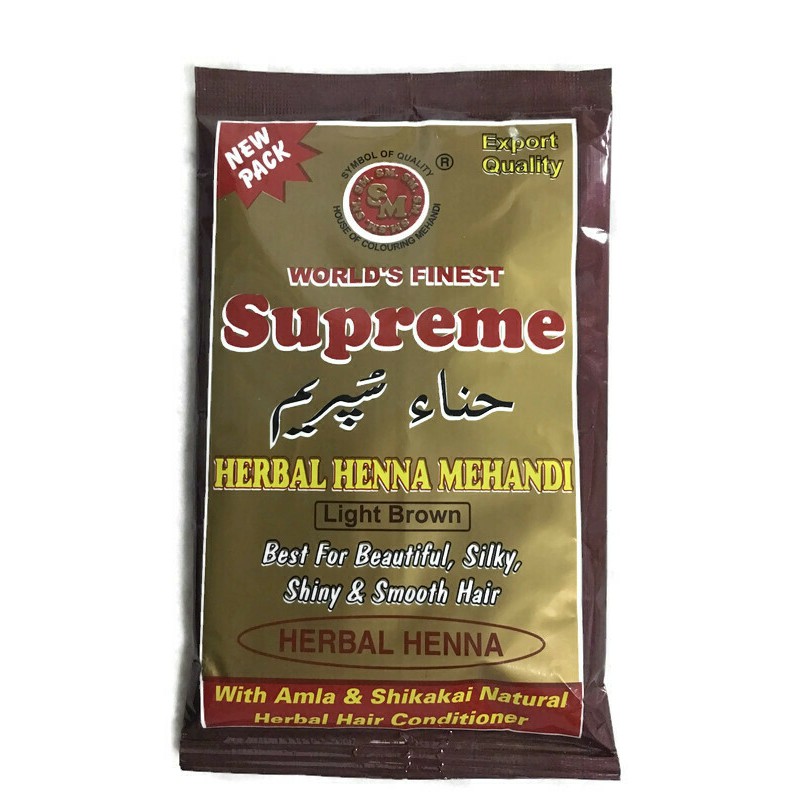 Supreme Herbal Henna Powder Light Brown From India (150g) With Free
