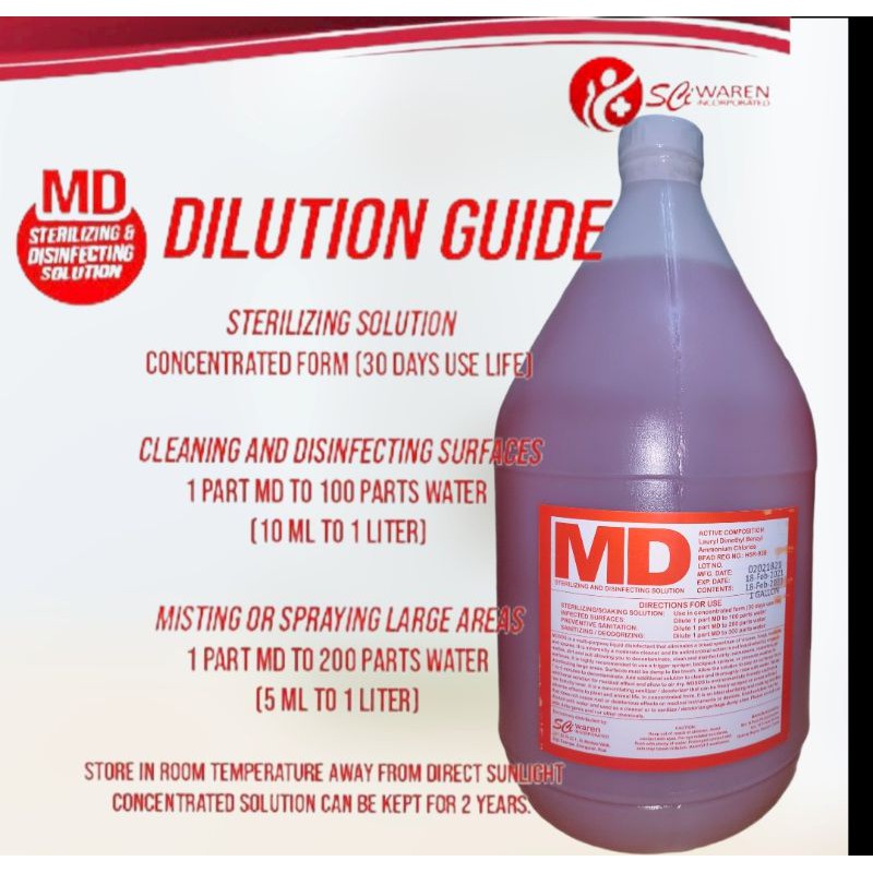 MD STERILIZING AND DISINFECTING SOLUTION (MDSDS) Shopee Philippines