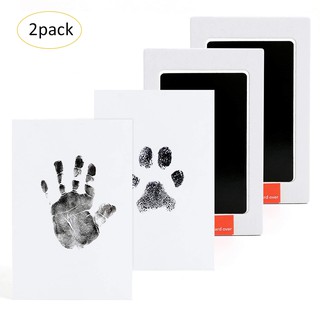 2PCS Baby Footprints Handprint Ink Pads Safe Non-toxic Ink Pads Kits for Baby Shower